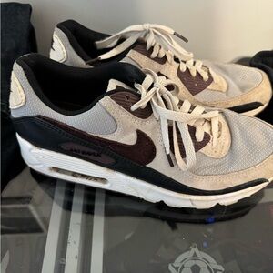 Nike Air Max Sneakers in Black, Brown, and Cream